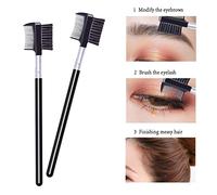 Jonlaki Juego de Herramientas de Maquillaje, Peine para Pestañas y Cepillo para Cejas, 5 uds., para Aplicación y Modelado de Cejas (BLACK)