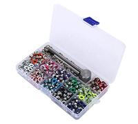 Jonlaki Juego de Ojales, Kit de Ojales, Remaches Huecos Multicolores en Caja para Proyectos de Manualidades y Herramienta de Diseño KQ201