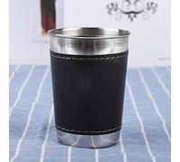 Jonlaki Juego de Tazas y café Portátil de Acero Inoxidable, 4 Uds., 170ml, con Elegantes Cubiertas de Cuero para Disfrutar Mientras Viaja