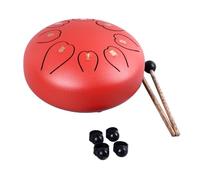 Jonlaki Lengua de Acero de 6 Pulgadas y 8 notas: Instrumento de Percusión de Sonido Resonante Claro para Meditación, Creatividad y Reproducción de Música Portátil (rojo)