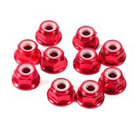 Jonlaki M4 Nylon Inserta Auto -Lock Nuez de Aluminio Hex Tuerca de Bloqueo Hex Rojo Oscuro 10pcs Resistente y Duradero para el Vehículo de Hardware Inicio