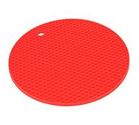 Jonlaki Mantel Individual Redondo De Silicona Engrosada, Almohadilla Aislante De Grado Alimenticio para Microondas, Horno Y Refrigerador - Azul (rojo)