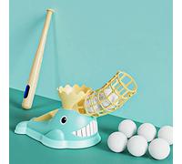 Jonlaki Máquina Lanzadora de Béisbol para Niños con Expulsión Automática del Pie, Retráctil y 3 Pelotas, ¡para Jugar en Interiores y Exteriores! (Blue)