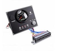 Jonlaki Panel Tacómetro de 4000RPM para Barco, Medidor de RPM de Motor Marino con Función de Alarma para Yates, Lanchas Rápidas (Esfera negra Cubierta negra CX9601B-4K)