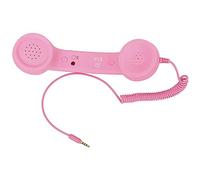 Jonlaki Receptor de Llamadas Telefónicas con Micrófono Retro de 3,5 Mm para Teléfonos Inteligentes: Calidad de Sonido Elegante y Nítida (Pink)