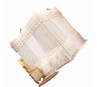 Jonlaki Red de Malla con Dosel para Cama con Postes de Cuatro Esquinas de Princesa de Lujo para Dormitorio, Diseño de Encaje, Material de Poliéster, 3 Aberturas, Varios Tamaños Disponibles