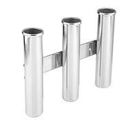 Jonlaki Soporte para Caña de Pescar de Acero Inoxidable con 3 Tubos de Soporte para Yates Marinos, para Caña de Pescar de 3 Tubos para Barcos y Yates