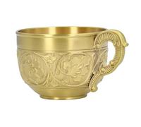 Jonlaki Taza con Relieve de Latón Vintage, Taza de té y café Retro Hecha a Mano, Metal Inoxidable para Leche y Más