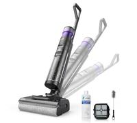 JONR ED12 Pro Max Aspirador Fregona Inalámbrico 2-en-1, Mopa Inteligente Abatible 180°, Autolimpieza con Agua a 70°C, Doble Borde, Anti-Enredos para Pelo de Mascotas,Limpiador Ligero para Suelos Duros
