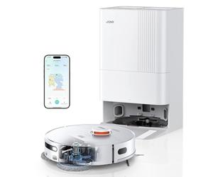 JONR T5 Pro Robot Aspirador y Fregasuelos con 8150 Pa de Succión, Secado por Aire Caliente, Cepillo Lateral Anti-Enredos, Evitación de Obstáculos, Navegación LiDAR, Base Todo-en-Uno, Blanco.