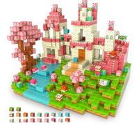 JONRRYIN 80 Piezas Bloques Magneticos Construccion Niños, 2.5CM Piezas Bloques de Construcción Magnéticos Castillo Rosa Magnetic Blocks Cubos Magneticos para Niños 4 5 6 7 8 9 10 Años