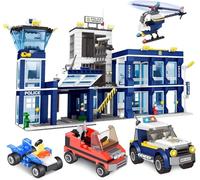 JONRRYIN City Police Station Kit de 1145 piezas con helicóptero y coche de policía. Un regalo y juguete de rol para niños de 6 a 12 años, ideal para jugar a la policía