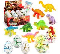 JONRRYIN Dinosaur Eclosionando Huevos Arcoíris - Pack de 12 Juguetes Dino Dinosaur Dragon Eggs para Niños y Niñas, Caja Sorpresa Eclosión, Regalos para Cumpleaños y Pascua, Edades 3 4 5 6 7 8 Años