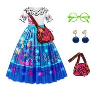 JONRRYIN Disfraz Mirabel Encanto Niña, Disfraz Cenicienta Niña con Luces, Vestido Princesa Niña 4-10 Años, Vestido Cenicienta para Coronación Cumpleaños Fiesta Carnaval Cosplay (110 (4-5Años))