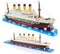 JONRRYIN Kit de construcción con iluminación LED Titanic, kit de construcción de barco, un regalo para niños de 6 a 12 años y adultos (adecuado para niños y niñas)
