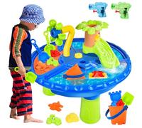 JONRRYIN Mesa de Agua y Arena, Juego de Juguetes con Acesorios de Playa, Mesas de Juegos Exteriores para Niños (B)