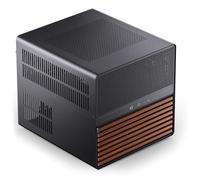Jonsbo Caja NAS N5 - E-ATX Cube Case con capacidad para 16 unidades, 8 ranuras, diseño de malla, decoración de madera, USB-C, ideal para NAS y estaciones de trabajo, color negro