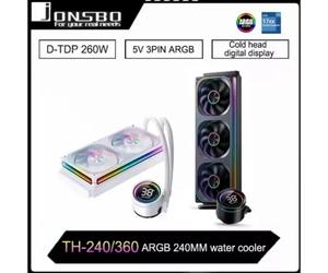 Jonsbo TH-360 240 AIO CPU refrigeración líquida radiador refrigerado por agua integrado 120MM ARGB enfriador de agua LGA1700 1851 1200 115X AM4 AM5 TH-240 White