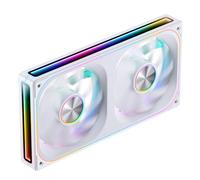 JONSBO ZA-240W Ventilador de carcasa de PC, todo (2) en uno, unidad de marco único con ventiladores ARGB de 2 x 120 mm, PWM, ARGB de 3 pines, computadora silenciosa con ventilador de espejo infinito