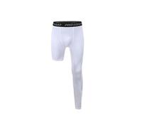 Jonscart Medias de compresión de una pierna, pantalones largos, baloncesto, deportes, capa base, ropa interior activa, Blanco-izquierdo-largo, L