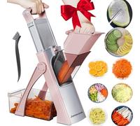 Jonscook Cortador de alimentos de mandolina seguro para cocina, picador de verduras con grosor ajustable, cortador de verduras multifuncional, cortador de verduras para cebolla, patata, tomate, color