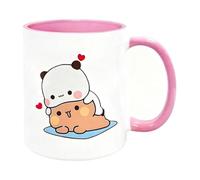 Jonuin Bubu Dudu Taza 330 ml, Bubu Dudu Love Taza de Cerámica para té y café, Taza de Cerámica Dulce, Tazas Clásicas, el Mejor Regalo Tazas de Café Divertidas, Taza de Cerámica (Rosa)