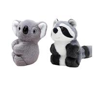 Jonuin Pulsera de Peluche de 2 Piezas con Forma de Koala y Mapache, Juego de 18 cm, Juguete para Niños a Partir, Pulsera de Peluche con Aplausos, Regalo para Cumpleaños y Fiestas de Niños