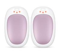 Jonwall Calentadores de Manos Recargables 2 Piezas, Eléctricos Reutilizables con USB, Portátiles de Bolsillo con 3 Niveles de Calor, Hombres y Mujeres Camping Golf (Rosa)