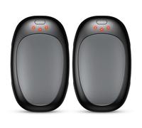 Jonwall Calentadores de Manos Recargables 2 Piezas, Eléctricos Reutilizables con USB, Portátiles de Bolsillo con 3 Niveles de Calor, Hombres y Mujeres Camping Golf (Gris)