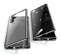 Jonwelsy Anti Peeping Funda para Samsung Galaxy S22 Ultra, 360 Grados Proteccion Case, Privacidad Vidrio Templado Anti Espía Cover, Adsorción Magnética Metal Bumper Cubierta para S22 Ultra (Negro)