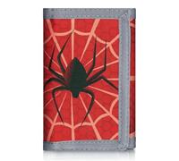 JONYEE Cartera RFID de camuflaje de nailon triple para hombres, mini monedero triple con cremallera para niños, Spider 1, S