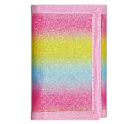 JONYEE - Cartera RFID de camuflaje de nylon de tres solapas para hombres, mini monedero con cremallera para niños, Rainbow 1, S