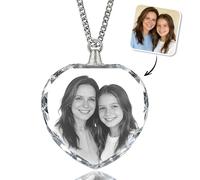 JONZIN Collar con foto de cristal personalizado para mujer, colgante con imagen personalizada, collar único con foto en el interior, regalo personalizado para el día de la madre de hija o hijo