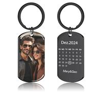 JONZIN Llaveros Personalizados con Foto，Llavero Grabado con Foto y Nombre,Regalos Personalizados Para Papá Hombre Llaveros Originales de Doble Cara (Foto Cal)