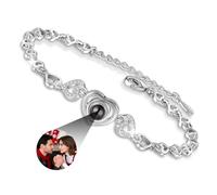 JONZIN Pulsera con Foto Personalizada-Pulseras Personalizadas con Proyección de Imagen,Pulseras Para Parejas,Regalo dia de la Madre para Madre Esposa Dama Amigo (Estilo 5)