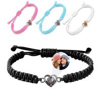 JONZIN Pulsera con Foto Personalizada-Pulseras Personalizadas con Proyección de Imagen,Pulseras Para Parejas,Regalo dia de la Madre para Madre Esposa Dama Amigo (Estilo 3)