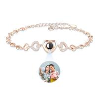 JONZIN Pulsera Foto Personalizada, Pulsera con Foto Dentro, Pulsera Personalizada Mujer, Regalos Personalizados para SeñOra, Mamá, Novia, Familia, Amigos
