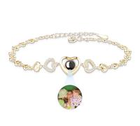 JONZIN Pulsera Foto Personalizada, Pulsera con Foto Dentro, Pulsera Personalizada Mujer, Regalos Personalizados para SeñOra, Mamá, Novia, Familia, Amigos