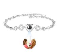 JONZIN Pulsera Foto Personalizada, Pulsera con Foto Dentro, Pulsera Personalizada Mujer, Regalos Personalizados para SeñOra, Mamá, Novia, Familia, Amigos