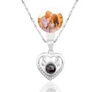 JONZIN Regalos de San Valentín para ella, collar con proyección personalizada con foto en el interior, collar personalizado, collar con foto, esposa, novia, cumpleaños, aniversario (Style 5)