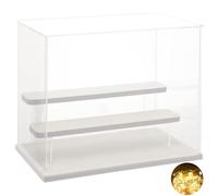 Joody escaparate para colección, 3 niveles, vitrina de almacenamiento para figuras, manga, caja de plexiglás transparente para coche, miniatura, antipolvo, almacenamiento de perfume expositor
