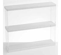 Joody vitrina de acrílico, cajas de plexiglás de 2 niveles, vitrina de mostrador con puerta para figura pop, juguetes de colección, organizador de almacenamiento de escaparate a prueba de polvo