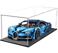 Joodyyoo - Escaparate acrílico para Lego Technic Ferrari Daytona SP3 maqueta de coche, para Bugatti Quiron 42083, antipolvo, vitrina, estatuilla de almacenamiento, caja transparente, cubo con base, 60
