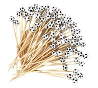 Jooehyer 100 Piezas de Béisbol, Palillos Decorativos de Bambú para Cócteles, Palillos Decorativos de Frutas para Aperitivos, Bar, Bebidas, Frutas, Fútbol