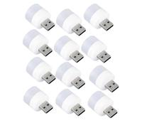 Jooehyer 12 Piezas Mini Lámpara de Enchufe USB 5V Super Brillante Protección para los Ojos Luz de Libro Computadora Carga de Energía Móvil USB Pequeña Luz LED,B
