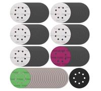Jooehyer 140 Discos de Lijado Húmedo y Seco de 5 Pulgadas, Papel de Lija con Adhesivo de Nailon y 8 Agujeros para Lijadora Orbital.
