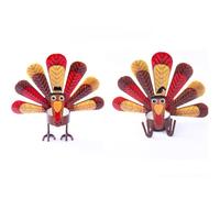 Jooehyer 2 Paquete de Candelabros de Metal con Forma de Pavo, Candelabro de Acción de Gracias, Candelabro de Metal con Forma de Pavo para Acción de Gracias