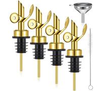 Jooehyer 4 Piezas de Vertedores de de Acero Inoxidable con Peso, Boquilla de Apertura y Automáticos, Color Dorado