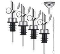 Jooehyer 4 Piezas de Vertedores de de Acero Inoxidable con Peso, Boquilla de Apertura y Automáticos, Color Plateado