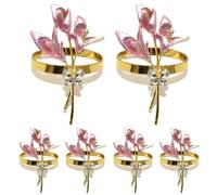 Jooehyer 6PCS Anillos de Servilleta de Dorados Servilleteros de Metal para Bodas, Fiestas, Banquetes, Cenas de Navidad, B